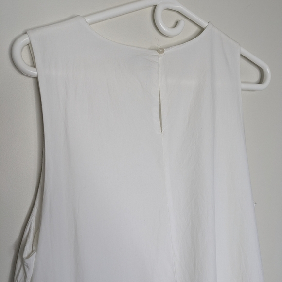 The Drop Ilana Loose Sleeveless Wide-hem Poplin Maxi Size Large White - Picture 10 of 11